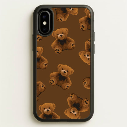 Cute Brown Bear Pattern  - Clean Girl Aesthetic Phone Case for iPhone X / XS