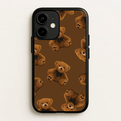 Cute Brown Bear Pattern  - Clean Girl Aesthetic Phone Case for iPhone 12 / 12 Pro