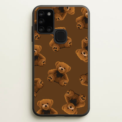 Cute Brown Bear Pattern  - Clean Girl Aesthetic Phone Case for Galaxy A21s