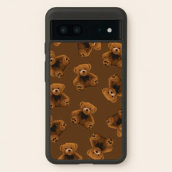 Cute Brown Bear Pattern  - Clean Girl Aesthetic Phone Case for Google Pixel 7