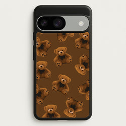 Cute Brown Bear Pattern  - Clean Girl Aesthetic Phone Case for Google Pixel 9 / 9 Pro