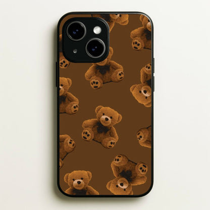 Cute Brown Bear Pattern  - Clean Girl Aesthetic Phone Case for iPhone 14