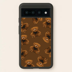 Cute Brown Bear Pattern  - Clean Girl Aesthetic Phone Case for Google Pixel 7 Pro