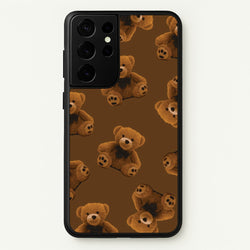 Cute Brown Bear Pattern  - Clean Girl Aesthetic Phone Case for Galaxy S21 Ultra