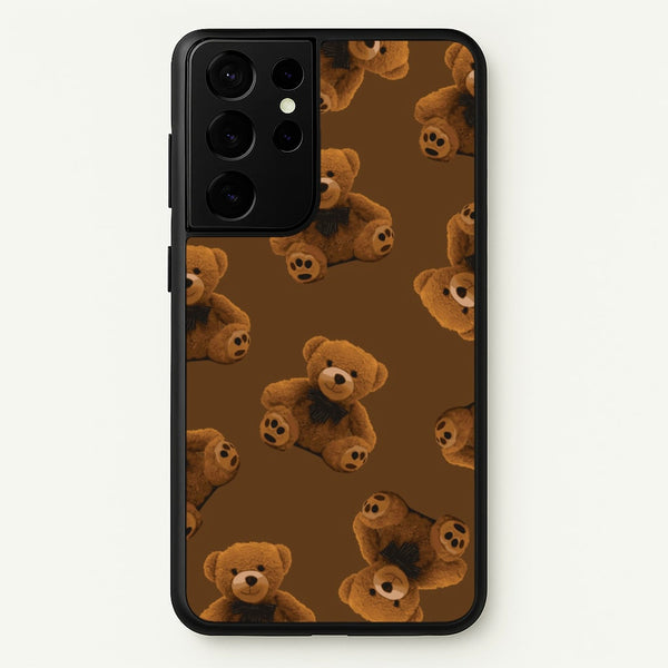 Cute Brown Bear Pattern  - Clean Girl Aesthetic Phone Case for Galaxy S21 Ultra
