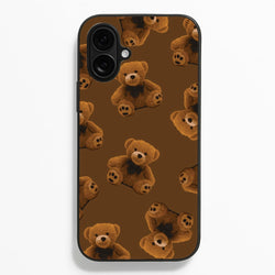 Cute Brown Bear Pattern  - Clean Girl Aesthetic Phone Case for iPhone 16 Plus