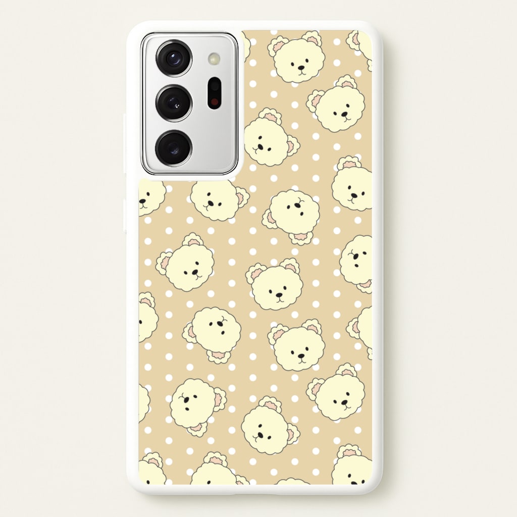 Cream Teddy Bears And Dots Pattern  - Clean Girl Aesthetic Phone Case for Galaxy Note 20 Ultra