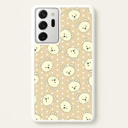 Cream Teddy Bears And Dots Pattern  - Clean Girl Aesthetic Phone Case for Galaxy Note 20 Ultra