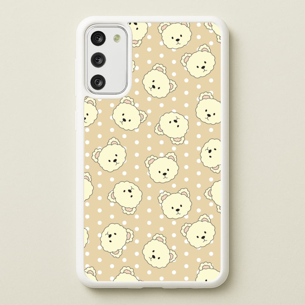 Cream Teddy Bears And Dots Pattern  - Clean Girl Aesthetic Phone Case for Galaxy S20FE