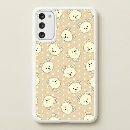 Cream Teddy Bears And Dots Pattern  - Clean Girl Aesthetic Phone Case for Galaxy S20FE