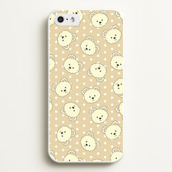 Cream Teddy Bears And Dots Pattern  - Clean Girl Aesthetic Phone Case for iPhone 5 / 5s / SE 2016