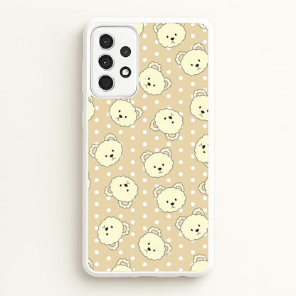 Cream Teddy Bears And Dots Pattern  - Clean Girl Aesthetic Phone Case for Galaxy A52 / A52s