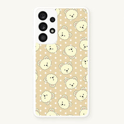 Cream Teddy Bears And Dots Pattern  - Clean Girl Aesthetic Phone Case for Galaxy A53