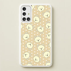 Cream Teddy Bears And Dots Pattern  - Clean Girl Aesthetic Phone Case for Galaxy A71