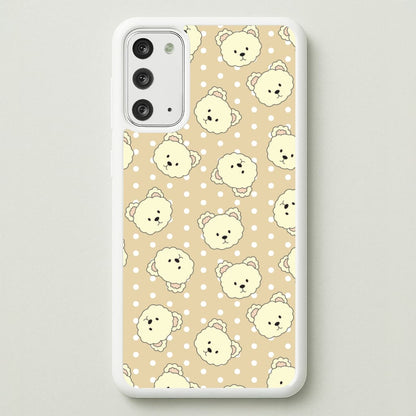 Cream Teddy Bears And Dots Pattern  - Clean Girl Aesthetic Phone Case for Galaxy Note 20