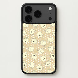 Cream Teddy Bears And Dots Pattern Phone Case for iPhone 17 Pro