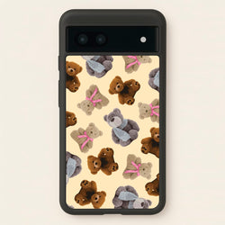 Assortment Of Teddies Pattern  - Clean Girl Aesthetic Phone Case for Google Pixel 7a