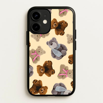 Assortment Of Teddies Pattern  - Clean Girl Aesthetic Phone Case for iPhone 12 Mini