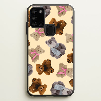 Assortment Of Teddies Pattern  - Clean Girl Aesthetic Phone Case for Galaxy A21s