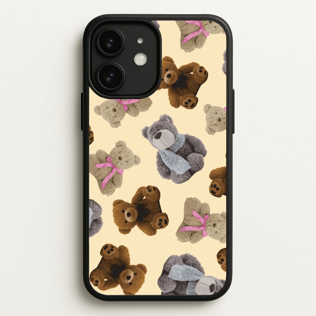 Assortment Of Teddies Pattern  - Clean Girl Aesthetic Phone Case for iPhone 11
