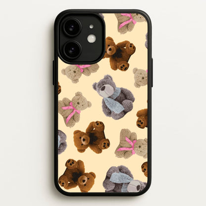 Assortment Of Teddies Pattern  - Clean Girl Aesthetic Phone Case for iPhone 11