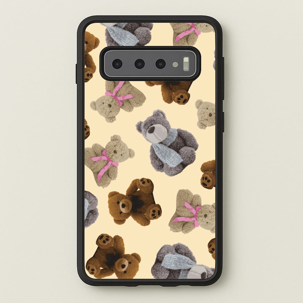 Assortment Of Teddies Pattern  - Clean Girl Aesthetic Phone Case for Galaxy S10
