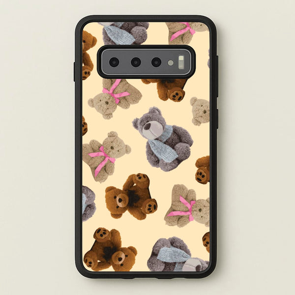 Assortment Of Teddies Pattern  - Clean Girl Aesthetic Phone Case for Galaxy S10