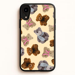 Assortment Of Teddies Pattern  - Clean Girl Aesthetic Phone Case for iPhone XR