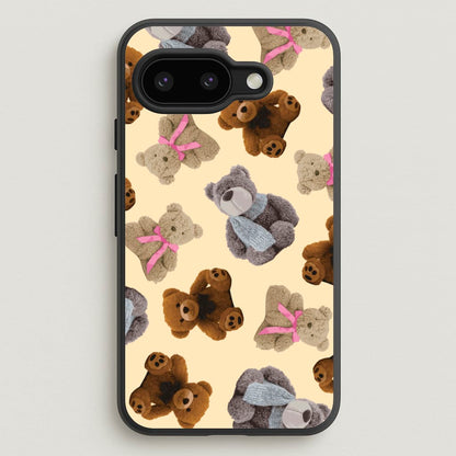 Assortment Of Teddies Pattern  - Clean Girl Aesthetic Phone Case for Google Pixel 9a
