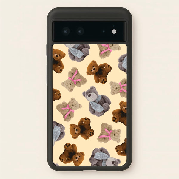 Assortment Of Teddies Pattern  - Clean Girl Aesthetic Phone Case for Google Pixel 6