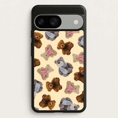 Assortment Of Teddies Pattern  - Clean Girl Aesthetic Phone Case for Google Pixel 9 / 9 Pro