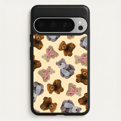Assortment Of Teddies Pattern  - Clean Girl Aesthetic Phone Case for Google Pixel 9 Pro XL
