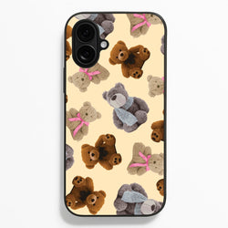 Assortment Of Teddies Pattern  - Clean Girl Aesthetic Phone Case for iPhone 16 Plus
