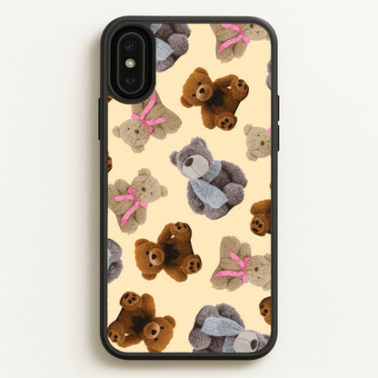 Assortment Of Teddies Pattern  - Clean Girl Aesthetic Phone Case for iPhone XS Max