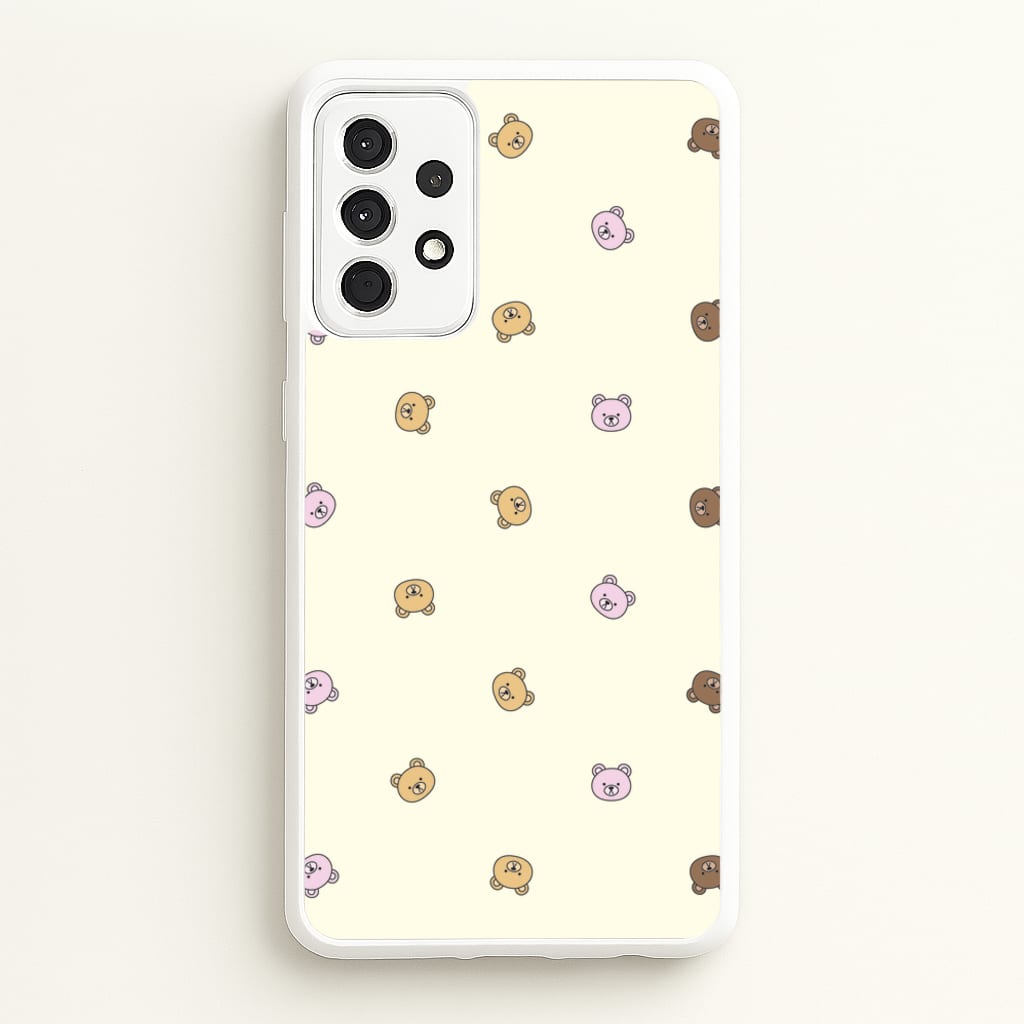 Miniature Teddy Bear Faces Pattern  - Clean Girl Aesthetic Phone Case for Galaxy A52 / A52s