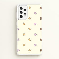 Miniature Teddy Bear Faces Pattern  - Clean Girl Aesthetic Phone Case for Galaxy A52 / A52s