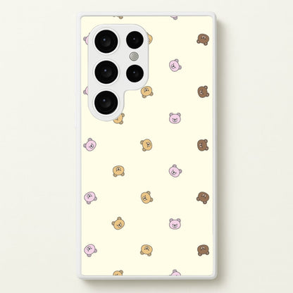 Miniature Teddy Bear Faces Pattern  - Clean Girl Aesthetic Phone Case for Galaxy S24 Ultra