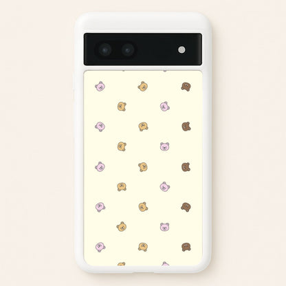 Miniature Teddy Bear Faces Pattern  - Clean Girl Aesthetic Phone Case for Google Pixel 7a