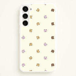 Miniature Teddy Bear Faces Pattern  - Clean Girl Aesthetic Phone Case for Galaxy S23