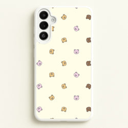 Miniature Teddy Bear Faces Pattern  - Clean Girl Aesthetic Phone Case for Galaxy A36
