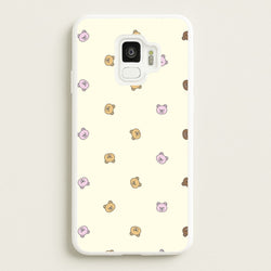 Miniature Teddy Bear Faces Pattern  - Clean Girl Aesthetic Phone Case for Galaxy S9