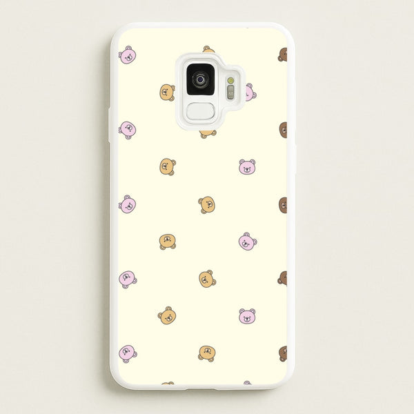 Miniature Teddy Bear Faces Pattern  - Clean Girl Aesthetic Phone Case for Galaxy S9
