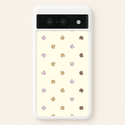 Miniature Teddy Bear Faces Pattern  - Clean Girl Aesthetic Phone Case for Google Pixel 8