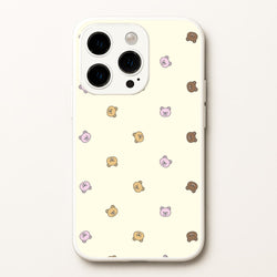 Miniature Teddy Bear Faces Pattern  - Clean Girl Aesthetic Phone Case for iPhone 14 Pro Max