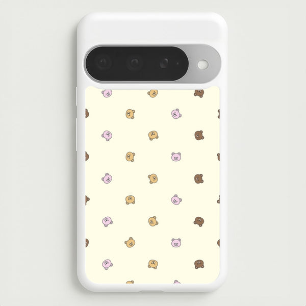 Miniature Teddy Bear Faces Pattern Phone Case for Google Pixel 10 Pro XL