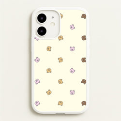 Miniature Teddy Bear Faces Pattern  - Clean Girl Aesthetic Phone Case for iPhone 12 / 12 Pro