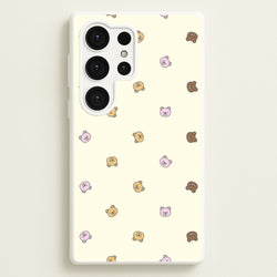 Miniature Teddy Bear Faces Pattern  - Clean Girl Aesthetic Phone Case for Galaxy S25 Ultra