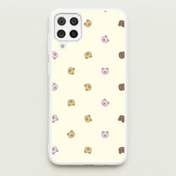 Miniature Teddy Bear Faces Pattern  - Clean Girl Aesthetic Phone Case for Galaxy A12