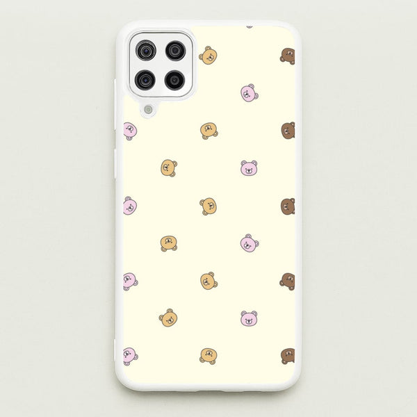 Miniature Teddy Bear Faces Pattern  - Clean Girl Aesthetic Phone Case for Galaxy A12