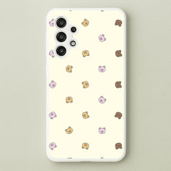 Miniature Teddy Bear Faces Pattern  - Clean Girl Aesthetic Phone Case for Galaxy A13